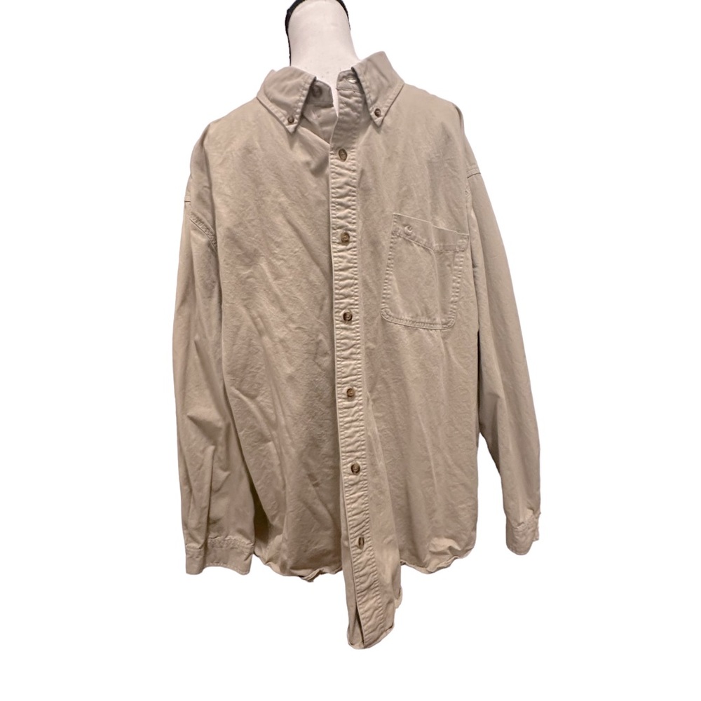 Men’s Big & Tall Carhartt Tan Long Sleeve Button Up Single Pocket Size 3XL